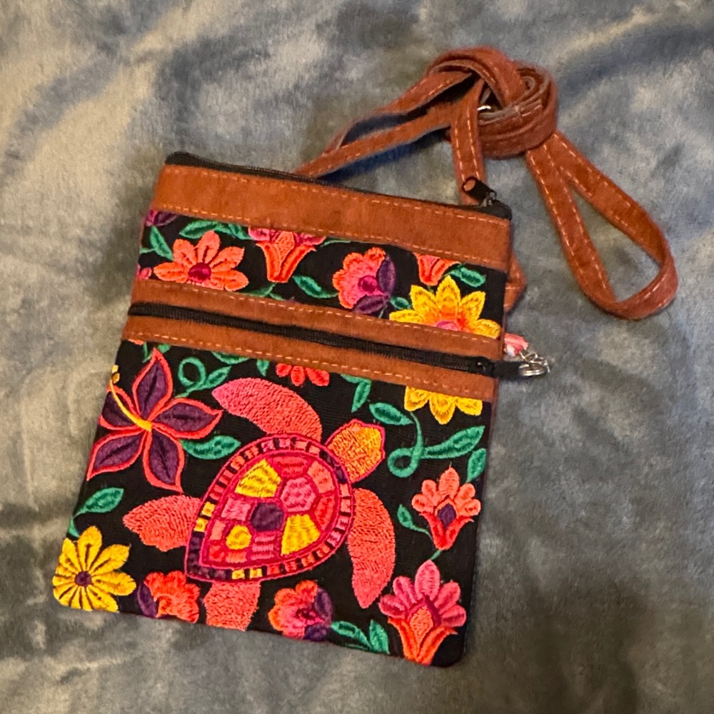 Embroidered Floral Crossbody Bag
